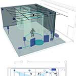 sweet Spot, plan and 3d extruded view of the installation.